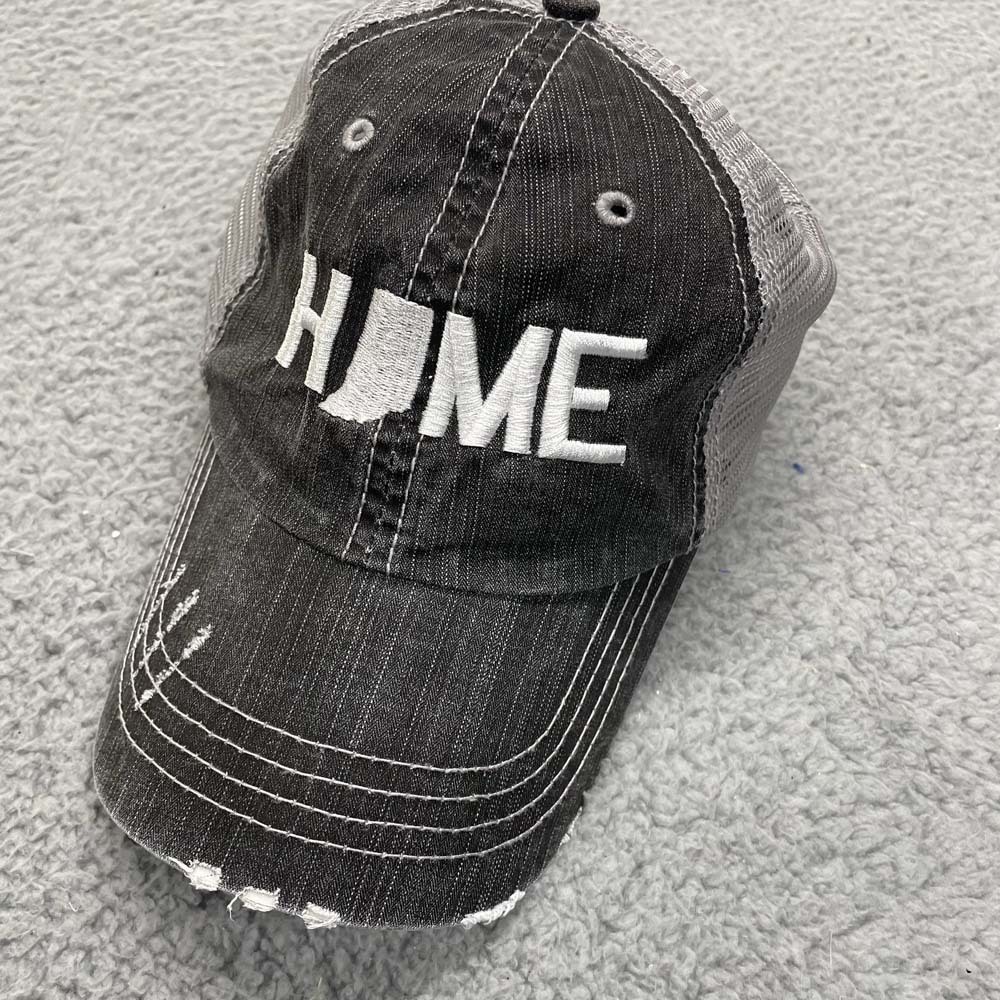 Illinois Home travel destination truckers hat baseball cap state distressed OSFA
